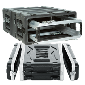 Rack cases and rack mount cases including standard, shock rack, rolling, and portable rack case options